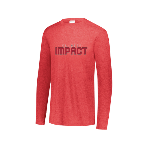 [FTLCUBRD-AXS-LOGO2] Decker Men's Tri-Blend T-Shirt - Long Sleeve (Adult XS, Red, Logo 2)