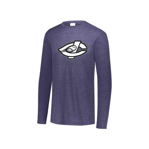 [FTLCUBNV-YS-LOGO1] Decker Youth Tri-Blend T-Shirt - Long Sleeve (Youth S, Navy, Logo 1)