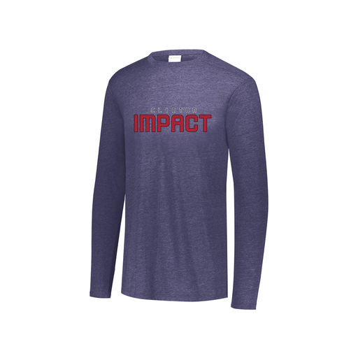 [FTLCUBNV-YS-LOGO2] Decker Youth Tri-Blend T-Shirt - Long Sleeve (Youth S, Navy, Logo 2)