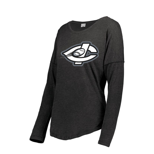 [FTLCUBBK-FAXS-LOGO1] Decker Women's Tri-Blend T-Shirt - Long Sleeve (Female Adult XS, Black, Logo 1)