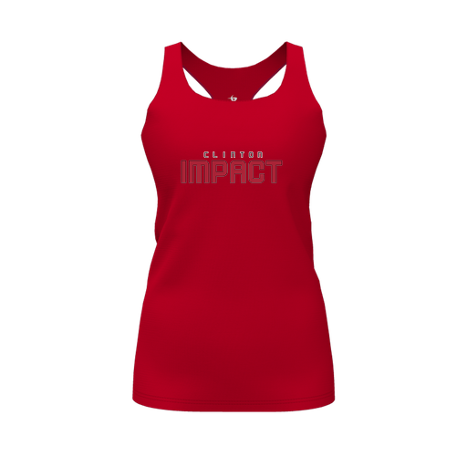 [CUS-DFW-RCBK-PER-RED-FYS-LOGO2] Racerback Tank Top (Female Youth S, Red, Logo 2)