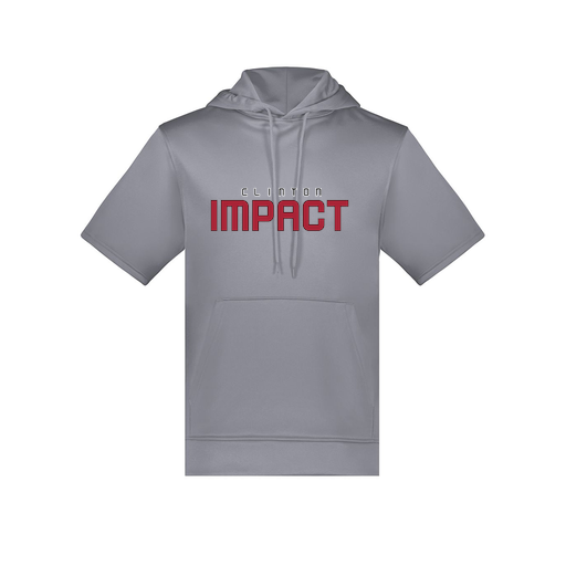 [6871.059.S-LOGO2] Men's Dri Fit Short Sleeve Hoodie (Adult S, Gray, Logo 2)
