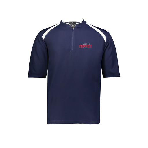 [229581-AS-NVY-LOGO2] Men's Dugout Short Sleeve Pullover (Adult S, Navy, Logo 2)