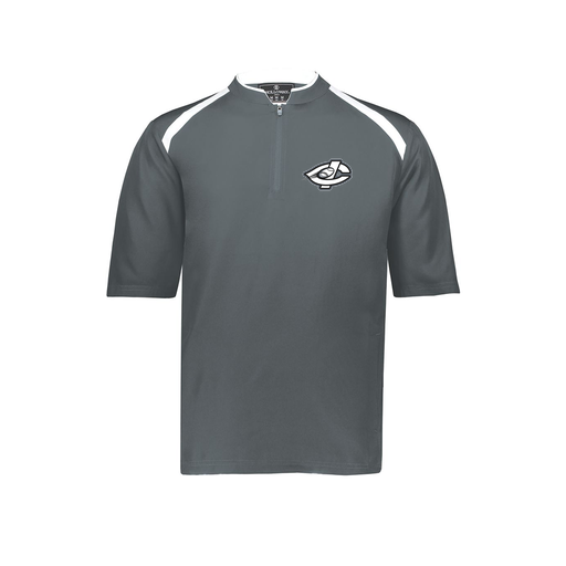 [229581-AS-GRY-LOGO1] Men's Dugout Short Sleeve Pullover (Adult S, Gray, Logo 1)
