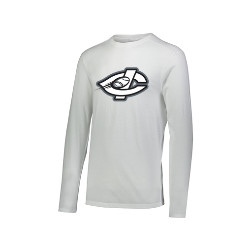 [FTLCUBWH-AXS-LOGO1] Decker Men's Tri-Blend T-Shirt - Long Sleeve (Adult XS, White, Logo 1)