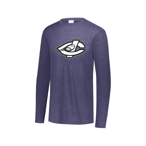 [3075.U22.XS-LOGO1] Decker Men's Tri-Blend T-Shirt - Long Sleeve (Adult XS, Navy, Logo 1)