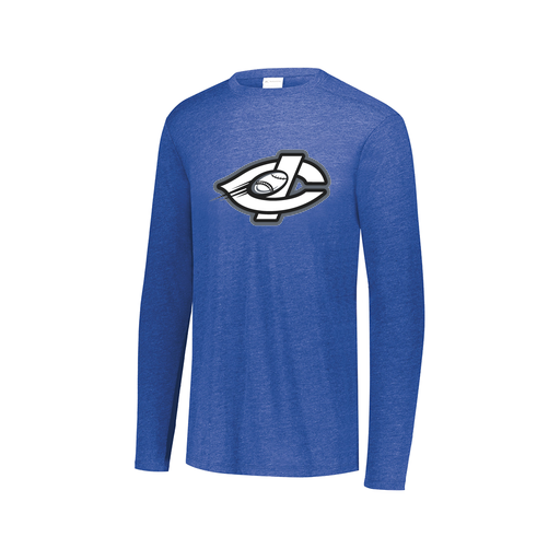 [FTLCUBRY-AXS-LOGO1] Decker Men's Tri-Blend T-Shirt - Long Sleeve (Adult XS, Royal, Logo 1)
