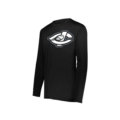 [222823.080.S-LOGO1] Youth LS Smooth Sport Shirt (Youth S, Black, Logo 1)