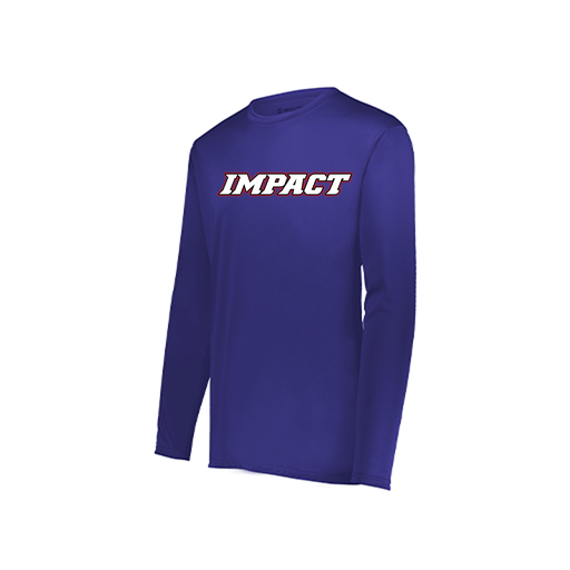 [222823.747.S-LOGO3] Youth LS Smooth Sport Shirt (Youth S, Purple, Logo 3)