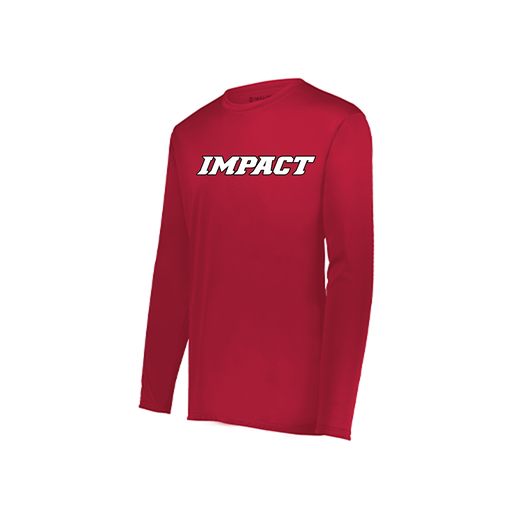 [222823.083.S-LOGO3] Youth LS Smooth Sport Shirt (Youth S, Red, Logo 3)