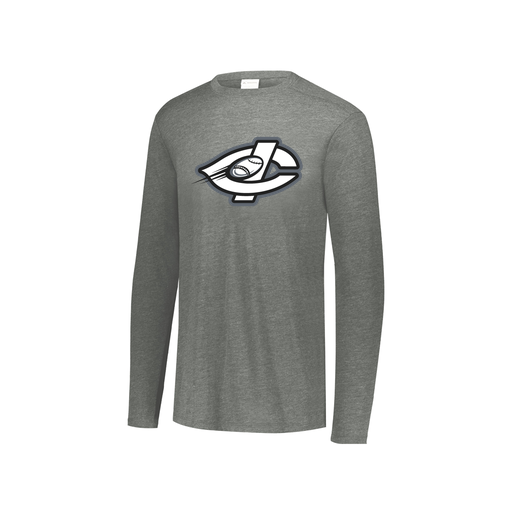[FTLCUBGY-YS-LOGO1] Decker Youth Tri-Blend T-Shirt - Long Sleeve (Youth S, Gray, Logo 1)