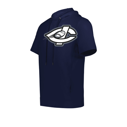 [222605.065.S-LOGO1] YOUTH VENTURA SOFT KNIT SHORT SLEEVE HOODIE (Youth S, Navy, Logo 1)