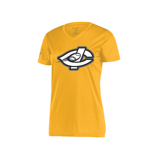 [222820.023.S-LOGO1] Ladies Movement Dri Fit Shirt (Female Adult S, Athletic Gold, Logo 1)