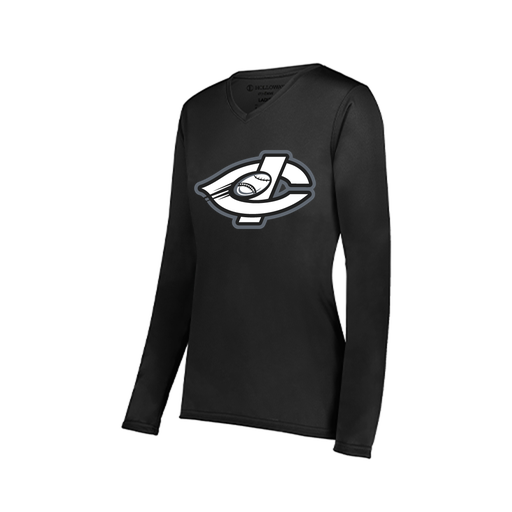 [222824.080.S-LOGO1] Ladies LS Smooth Sport Shirt (Female Adult S, Black, Logo 1)