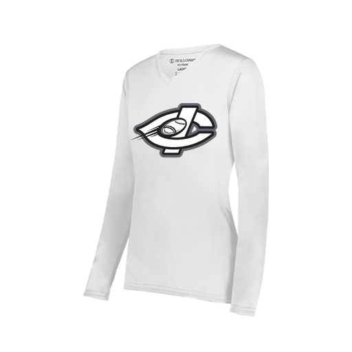 [222824.005.S-LOGO1] Ladies LS Smooth Sport Shirt (Female Adult S, White, Logo 1)