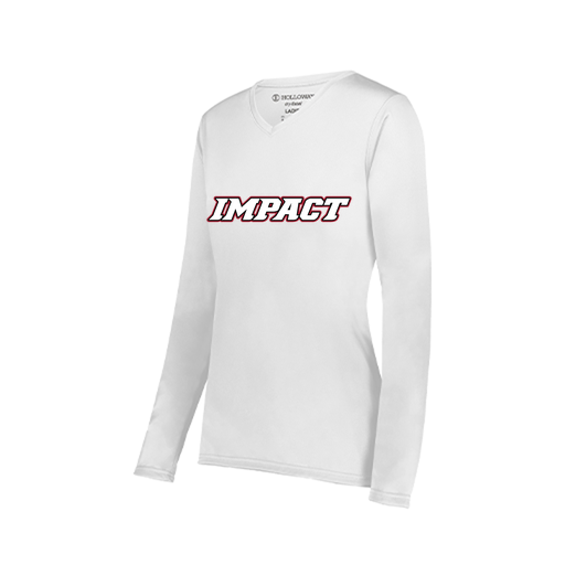 [222824.005.S-LOGO3] Ladies LS Smooth Sport Shirt (Female Adult S, White, Logo 3)