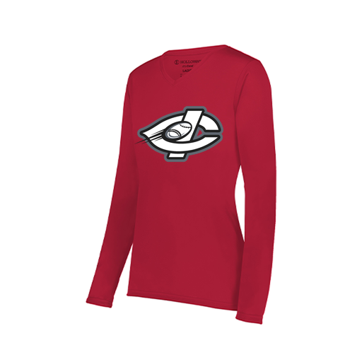 [222824.083.S-LOGO1] Ladies LS Smooth Sport Shirt (Female Adult S, Red, Logo 1)