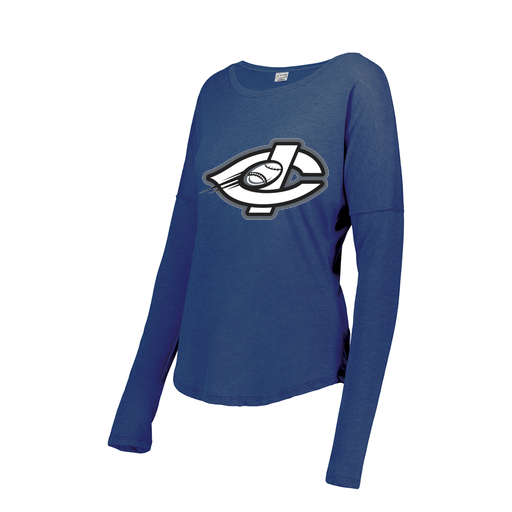 [3077.U55.S-LOGO1] Ladies LS Ultra-blend T-Shirt (Female Adult S, Royal, Logo 1)