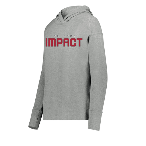 [222798-SIL-FAXS-LOGO2] Ladies Ventura Thin Knit Hoodie (Female Adult XS, Silver, Logo 2)